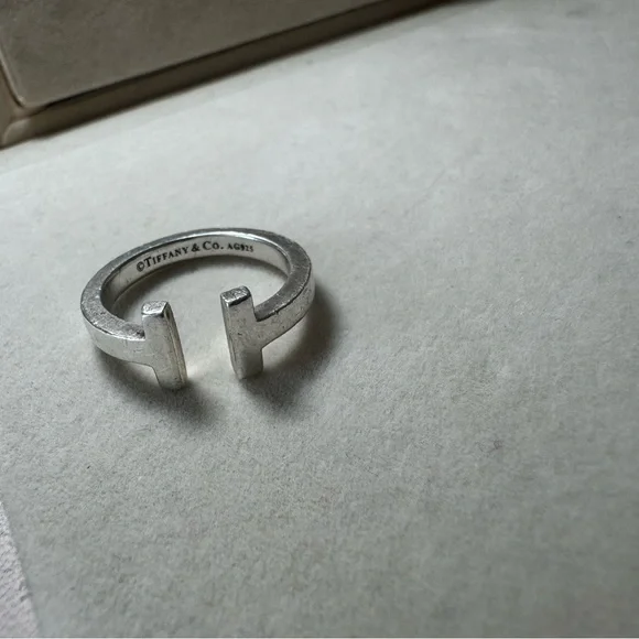 Tiffany T Sterling silver square ring
